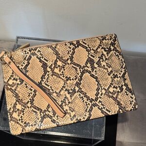 a new day Tan and Black Snake Pattern Wristlet